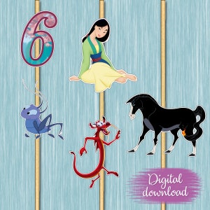 Mulan Cake Topper Images -  Party  Decoration - YOU PRINT
