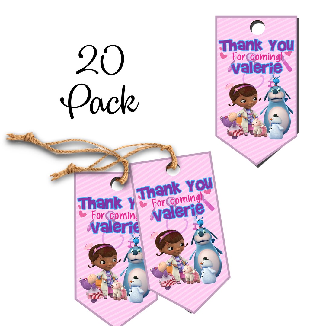 Doc Mcstuffins Favor Tags for Birthday Party Goodie Bags - 20pack - Etsy