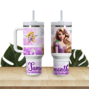 Custom Kids Tumbler 40oz Personalized  Name Insulated Bottle Water Princesses Rapunzel Tangled