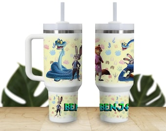 Anpassad barnmugg 40oz personligt namn isolerad vattenflaska Zootopia 2
