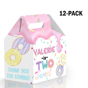 Sweet  Candy Gable Box for Birthday Party Favors 12 Pack - 4.4x4.5in