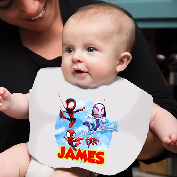 Spidey Bib With Name - Different Color Options #Style 2