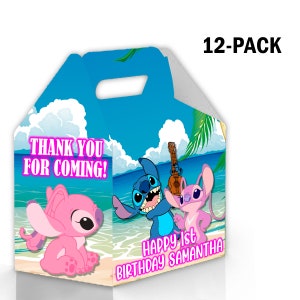 Stitch Candy Gable Box voor verjaardagsfeestjes, 12 stuks - 4,4x4,5in