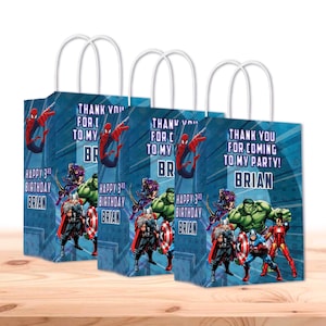 Avengers Bags with Handles for Kids Gift Favor Birthday Party - 12pack