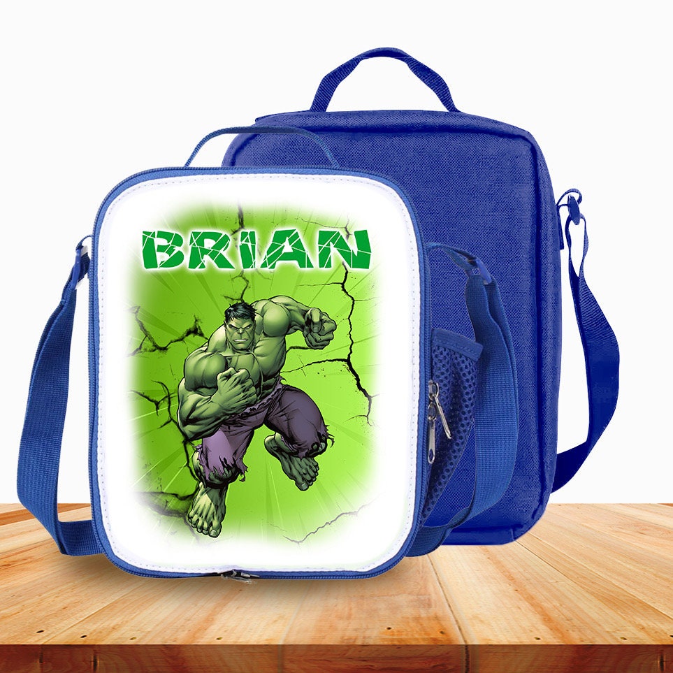 Custom Kids Lunch Bag With Strap Personalized School Insulated Picnic Box Incredible Hulk Avengers Superhero Etsy