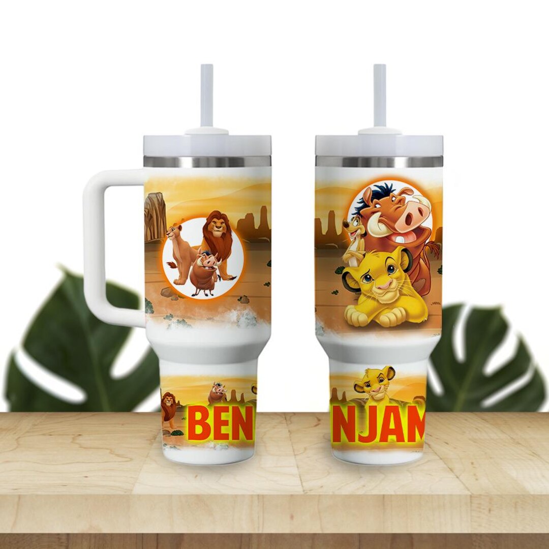 Custom Kids Tumbler 40oz Personalized Name Insulated Bottle Water Lion ...