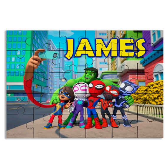 Spidey Puzzle with Name Kids Jigsaw Gift Son Daughter Birthday | 30pcs 7.5x9.5in