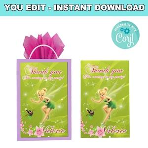 Tinker Bell Gift Favor Bag Label | Self-Editing | Instant Download