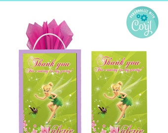 Tinker Bell Gift Favor Bag Label | Self-Editing | Instant Download