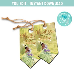 Tiana Favor Tags | Instant Digital Download | Self-Editing