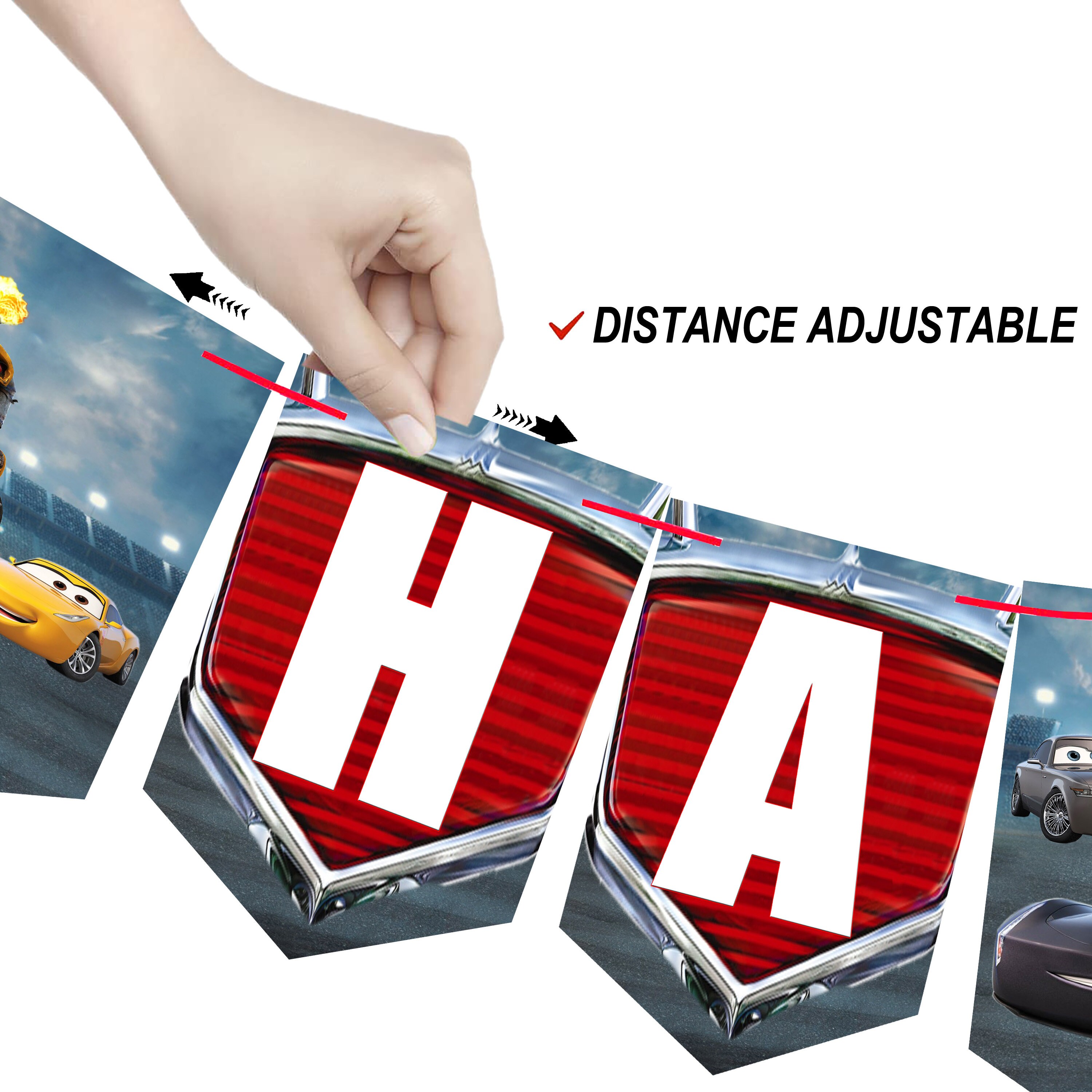 Cars Birthday Banner | Customizable With Corjl | DIY 5x7in Flags - Etsy