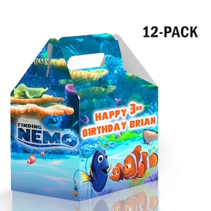 Alla ricerca di Nemo Candy Gable Box per bomboniere per feste di compleanno, confezione da 12 - 4,4x4,5 pollici