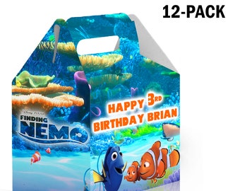 Finding Nemo Candy Gable Box for Birthday Party Favors 12 Pack - 4.4x4.5in