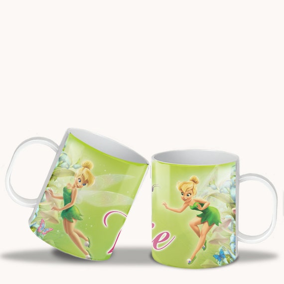 Mug Personnalisé Pour Enfant - Personnage Fée Clochette, Céramique, Hauteur 9 Pouces, Fait Main En France - Neuf