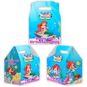 The Little Mermaid Candy Gable Box for Birthday Party Favors 12 Pack ...