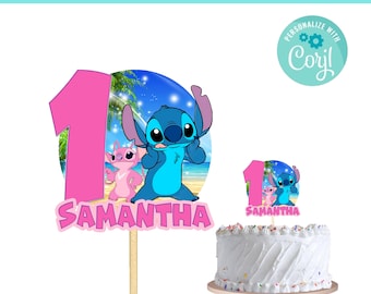 Stitch Cake Topper | Self-Editing | Instant Download