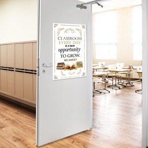 Sign Classroom Door Decor Hardcover 14x22 in Every Day Is A New Opportunity