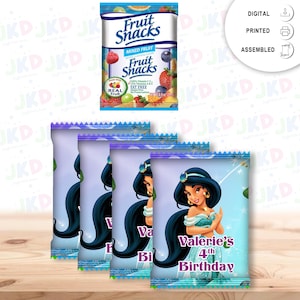 Jasmine Fruit Snack Label Sticker for Kids Birthday Party Favor Decor Custom Physical Product