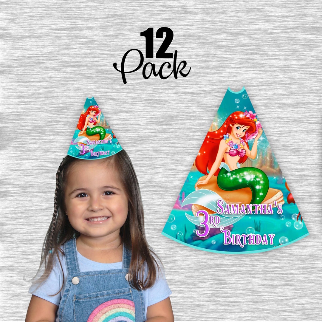 The Little Mermaid Party Hats 12pk Customized Etsy