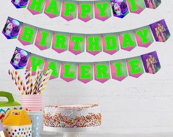 Bannière d'anniversaire zombies pour décoration murale personnalisée avec ruban inclus