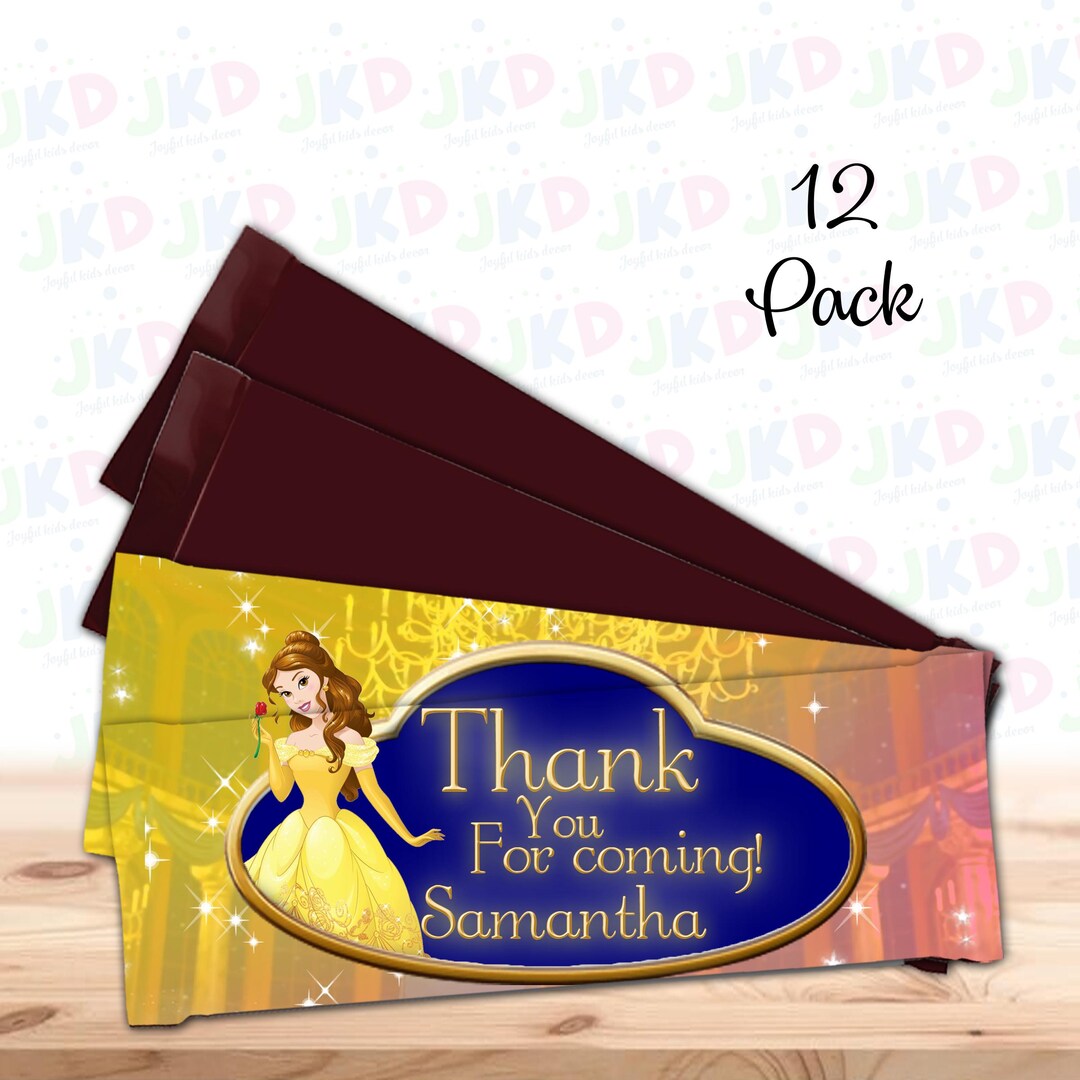 Beauty and the Beast Candy Bar Labels for Party Decor Chocolate ...