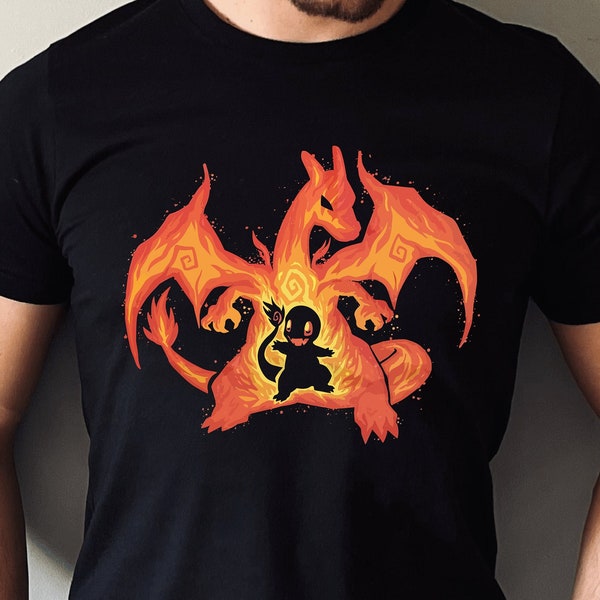 Fire Dragon Within Charizard Shirt, Pokemon Sweatshirt, Charmander Hoodie, Video Game TShirt, Anime Lover Tee