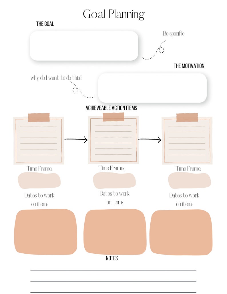 Goal Planning PDF - Etsy