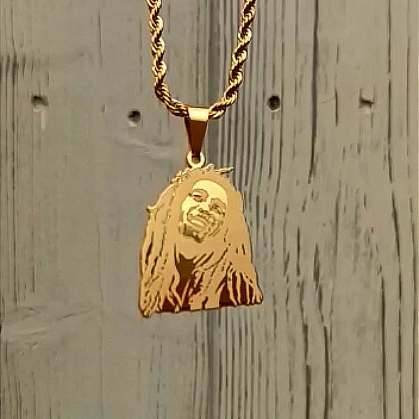 Bob Marley 18k Gold/Silver Pendant Necklace- Every little thing, Is Gonna Be Alright- Bob Marley Gift