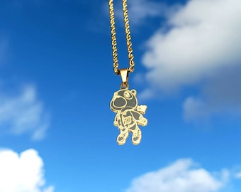 Kanye West Álbum de graduación Oso Collar Colgante 18K Oro/Plata- Grabado personalizado