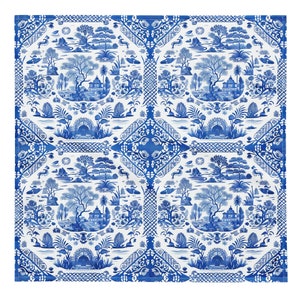 Blue willow print bandana | handkerchief | scarf | paisley | original design | vintage