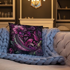 Pink Floral Pillow | Decorative Décor | Pre Stuffed | Living Room, Bed Room | Collection 2 of 2