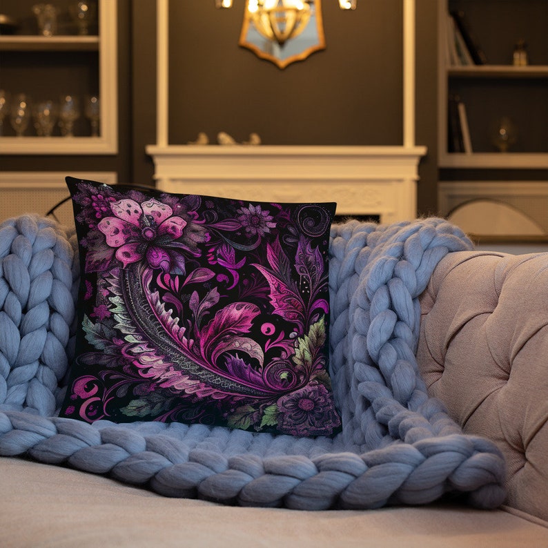 Pink Floral Pillow | Decorative Décor | Pre Stuffed | Living Room, Bed Room | Collection 2 of 2