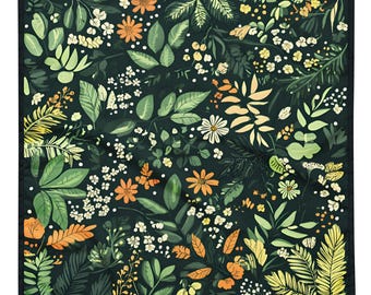 Forest inspired Bandana, Tapestry, Handkerchief, Neck Scarf, House decoration, Pocket Square, deluxe design.