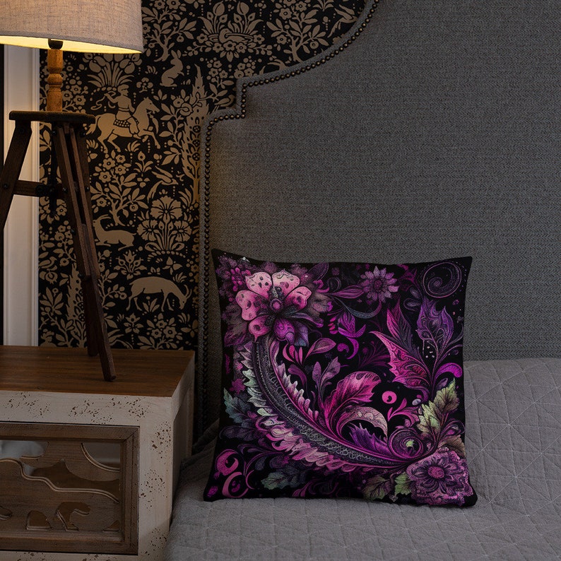 Pink Floral Pillow | Decorative Décor | Pre Stuffed | Living Room, Bed Room | Collection 2 of 2