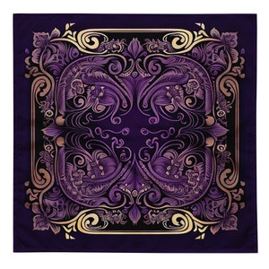 Purple Floral Paisley bandana | handkerchief | scarf | paisley | original design | vintage