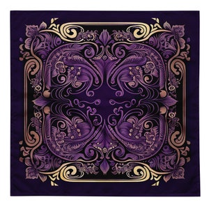 Purple Floral Paisley bandana | handkerchief | scarf | paisley | original design | vintage