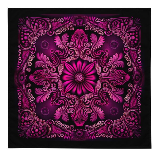 Pink Floral Paisley bandana | handkerchief | scarf | custom designs | original