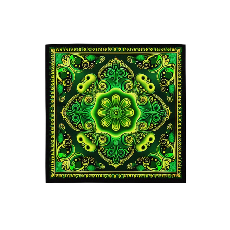 Green Paisley Bandana Handkerchief Scarf Paisley Original Design ...