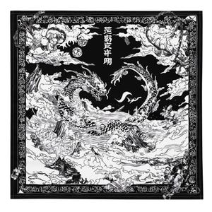 Japanische Landschaft Bandana, Wandtuch, Taschentuch, Halstuch, Hausdekoration, Einstecktuch, deluxe design