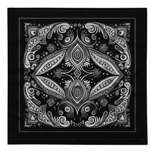 Black Paisley bandana | handkerchief | scarf | paisley | original design | vintage