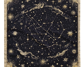 Celestial Bandana, Tapestry, Handkerchief, Neck Scarf, House decoration, Pocket Square, deluxe design.
