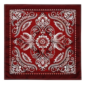 Bandana red, neck bandana scarf, pocket square, soft bandanas, headpiece, high quality, for him and her