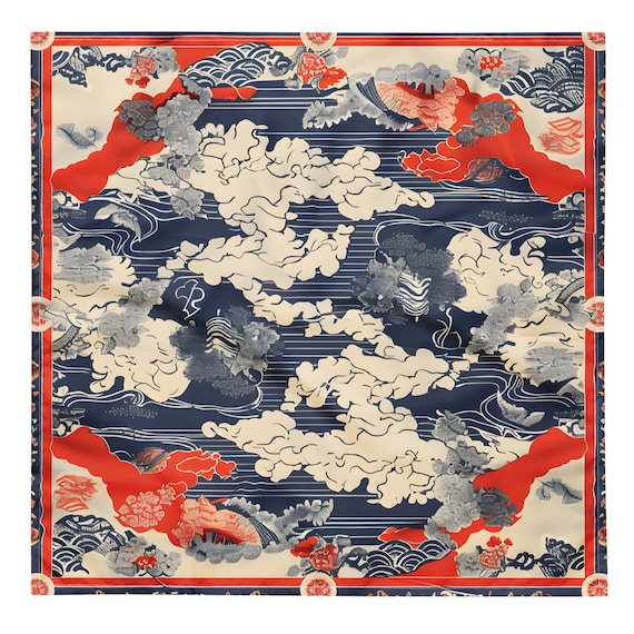 Asian Inspired Bandana Tapestry Handkerchief Neck Scarf House Decoration Pocket Square Deluxe Design. Etsy Canada