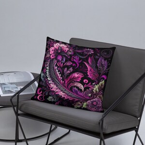 Pink Floral Pillow | Decorative Décor | Pre Stuffed | Living Room, Bed Room | Collection 2 of 2
