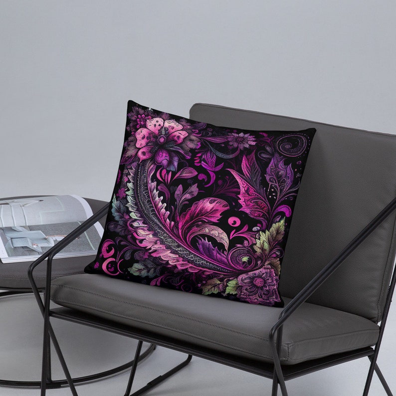Pink Floral Pillow | Decorative Décor | Pre Stuffed | Living Room, Bed Room | Collection 2 of 2