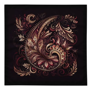 Maroon Paisley bandana | handkerchief | scarf | paisley | original design | vintage