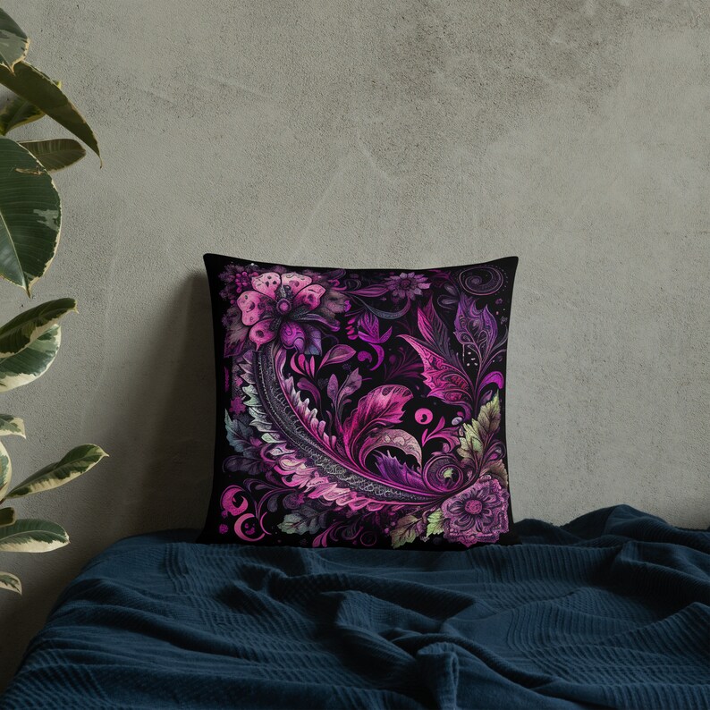Pink Floral Pillow | Decorative Décor | Pre Stuffed | Living Room, Bed Room | Collection 2 of 2