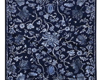Floral Designed Bandana, Tapestry, Handkerchief, Neck Scarf, House decoration, Pocket Square, deluxe design.