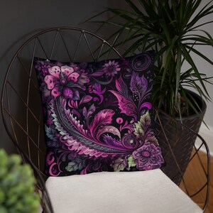 Pink Floral Pillow | Decorative Décor | Pre Stuffed | Living Room, Bed Room | Collection 2 of 2