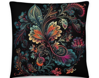 Magical Rainbow Floral Pillow | Decorative Décor | Pre Stuffed | Living Room, Bed Room | Collection 3 of 4